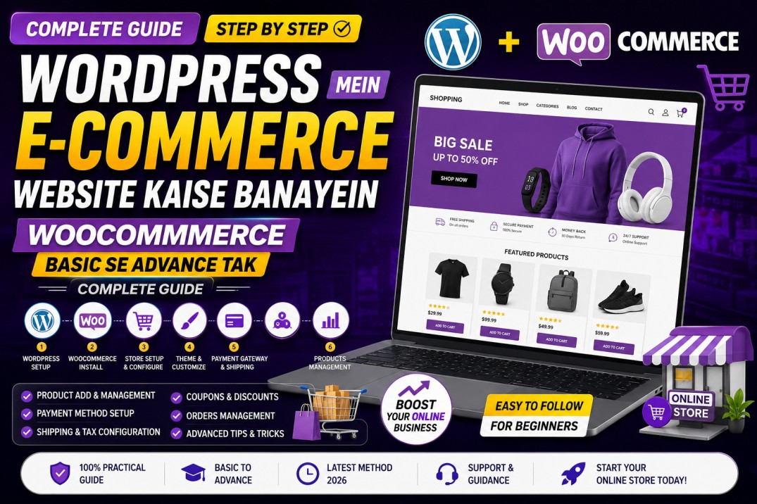 WordPress Mein E-commerce Website Kaise Banayein &mdash; WooCommerce Basic Se Advance Tak Complete Guide